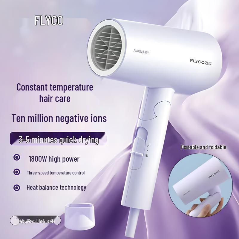 FLYCO FH6277 Negative Ion Foldable Hair Dryer CN plug (adapter included)