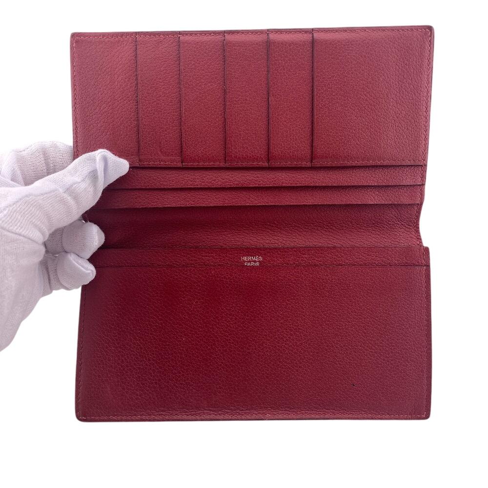 Hermes Bifold Wallet Long Wallet 2016 Evercolor MC2 Fleming Purse Rouge Grena Evercolor Used
