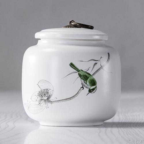 Creative Ink Painting Ceramic Storage Jar with Lid Sealed Tea Tin Candy Coffee Food Jar Storage Container Home Decoration Modern