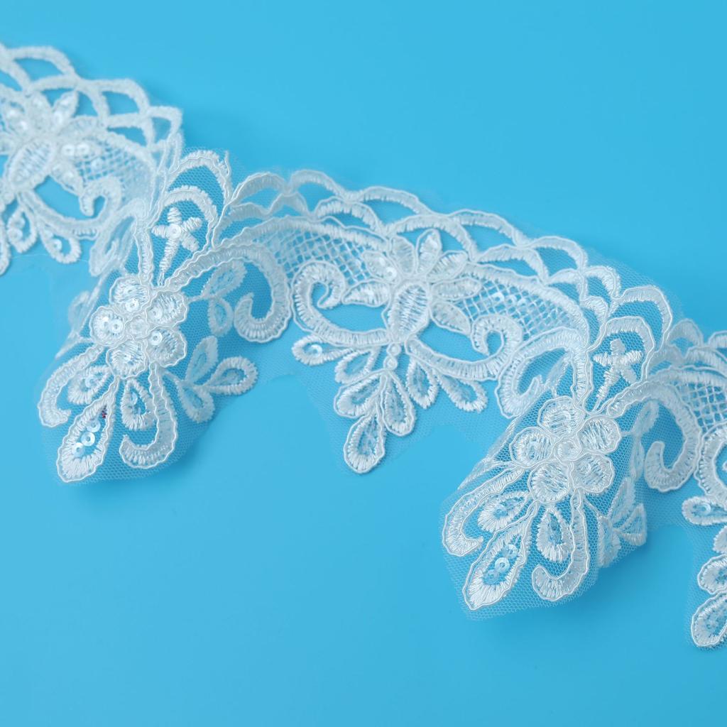 Car Bone Lace Embroidery Lace Accessories Book White Transparent Piece Lace Wedding Veil Embroidery Accessories 16Cm