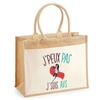 Beach Bag - PLANETEE - Jute with Avs Pocket I Can't - Cotton - 43x33 Cm - Shoulder Straps