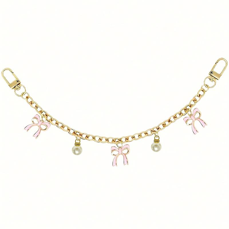 Yogodlns Chain Bag Handle Chain Bag Decoration Personality Bow Pendant Cute Bow Alloy Bag Chain