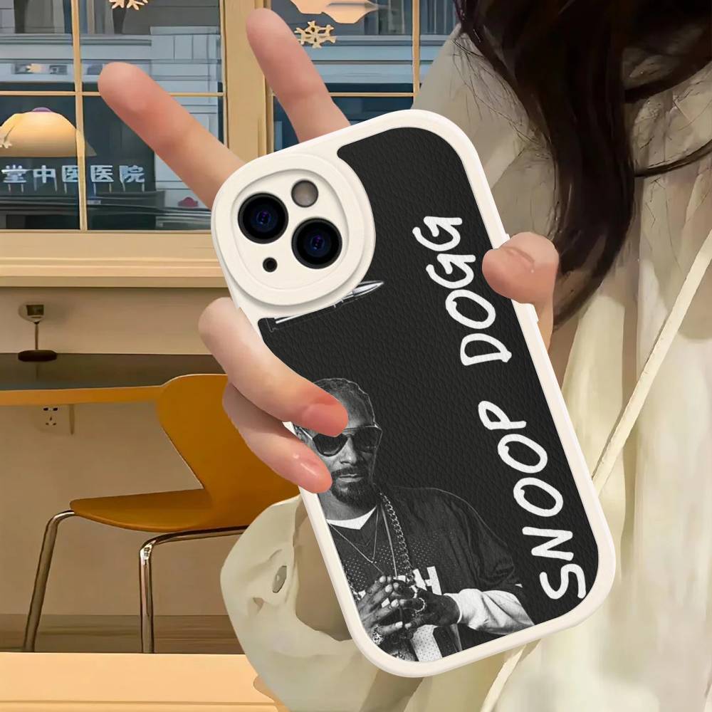 S-Snoop Singer Dogg For IPhone 16 15 14 16E 13 12 11 Pro Max Plus Phone Leather Case iphone 13pro