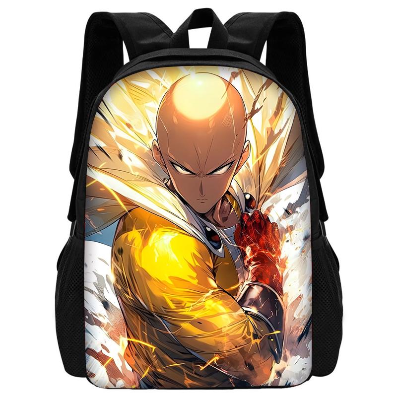 Kinder Anime One Punchs Man Schulrucksack mit Brotdosen ,Federmäppchen ,Schultaschen für Jungen Mädchen Bestes Geschenk