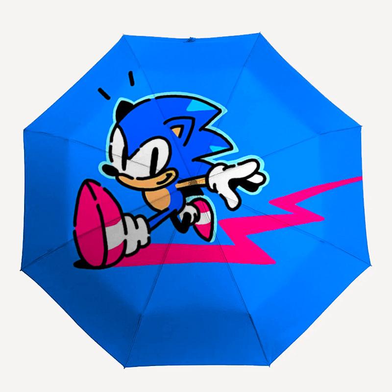 

1pc Sonic Speed Automatic Folding Umbrella, 8 Ribs for All-Season Use 033