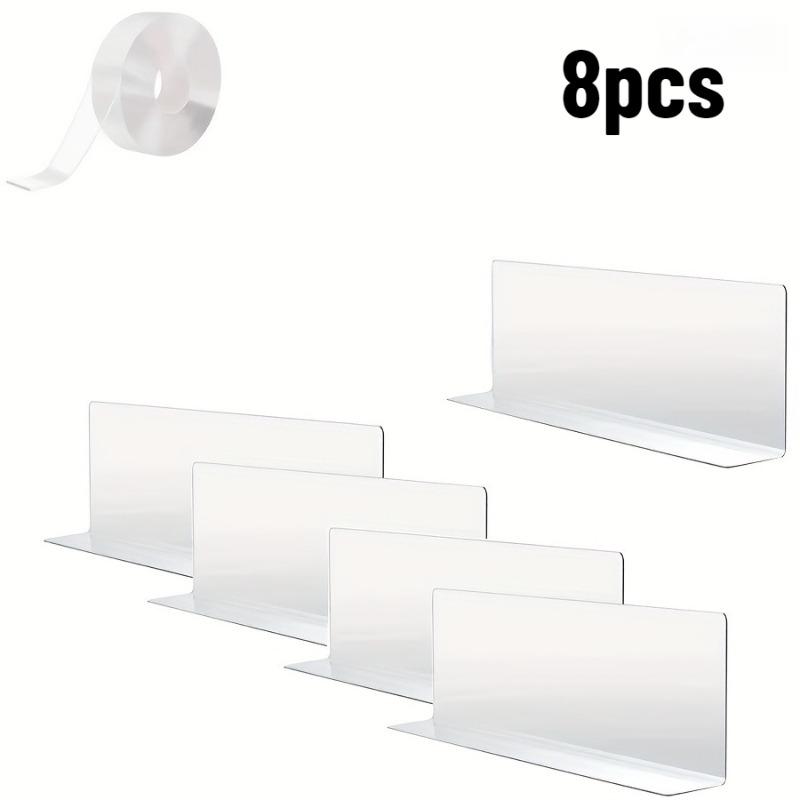 8pc Adjustable Gap Blockers & Nano Glue Anti Pet Under Bed Sofa Shelf Separators Safety Baffles Furniture Prevent Items Slipping