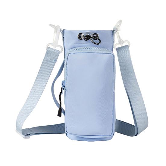 Commuter Bottle Carrying Case Crossbody Water Cup Carrier, Wear-resistant Protective Sleeve with Phone Pocket, Drawstring Anti Fall Protection Closure