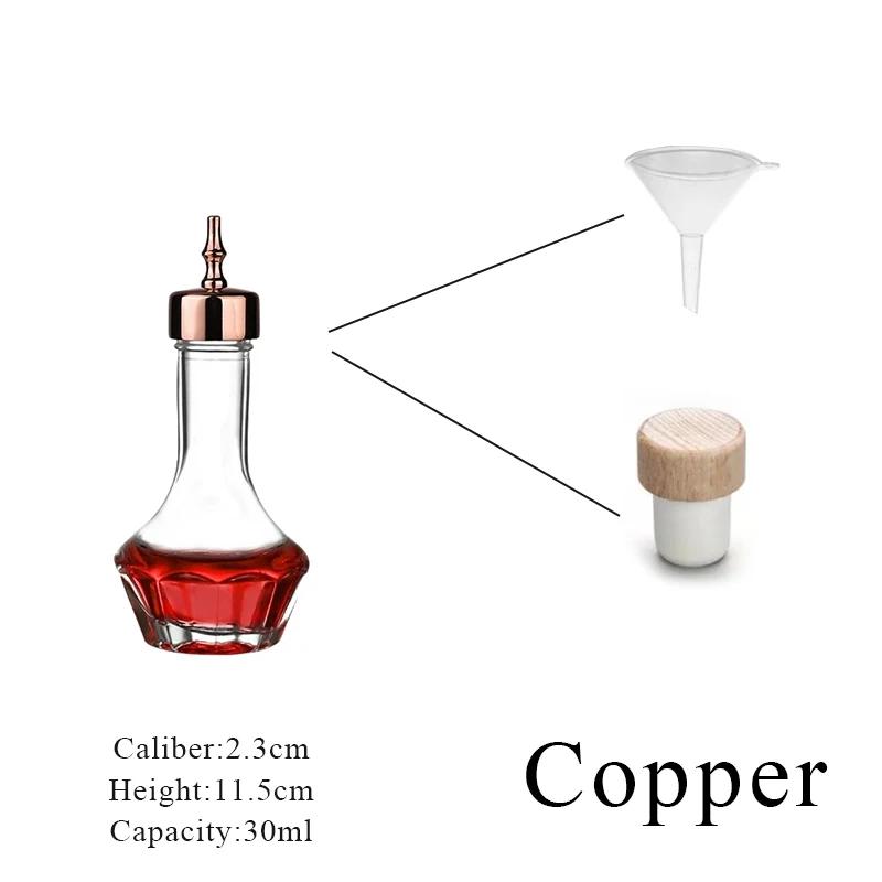 Cocktail Bitters Bottles With Cap Vintage Glass With Stainless Steel Caps Kitchen Seasoning Tools Bar Bartender Accessories