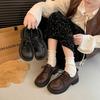 Leather platform British style lace-up small leather shoes women's shoes autumn 2025 new loafers college style shoes