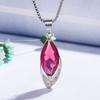 925 Sterling Silver Necklaces for Women with Creative Ruby Gemstone Silver Female Fine  Jewelry Wedding Gift