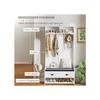 Porte-manteau - MUVOE - 2-en-1 - Blanc + gris - 4 crochets - Banc à chaussures - Rangement pratique