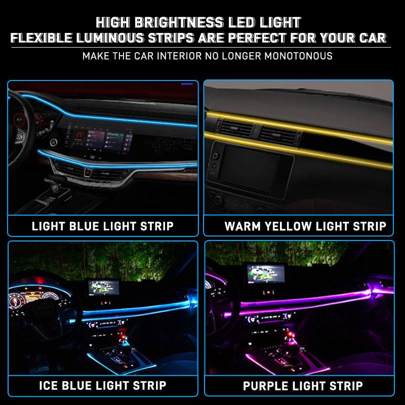 5M Car Interior LED Strip Lights Remote USB Control Car Neon Lights Multicolor Car Decoration Light Strip RGB Atmosphere Light
