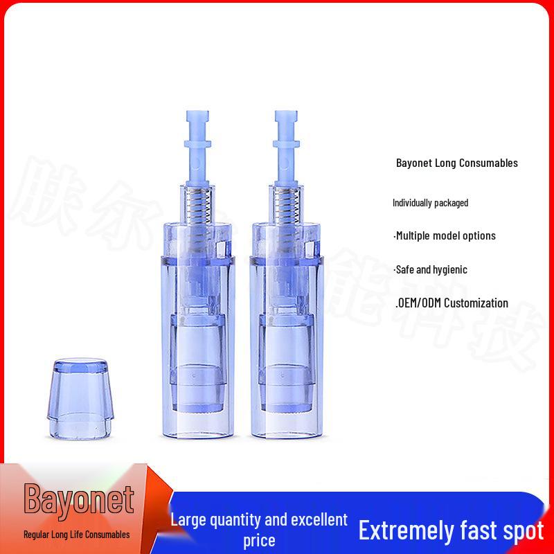 Drpen Electric Microneedle 12-Pin Nano Beauty Head - Blue Crystal Hydro Light Device