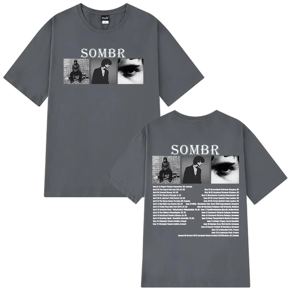 Sombr Merch Live 2026 Tour T-Shirt Herren Damen HipHop T-Shirt Modekleidung Sommer Kurzarm Freizeit T-Shirts Streetwear