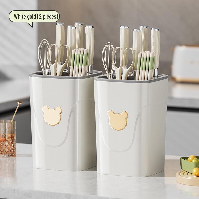 Multifunctional Kitchen Knife and Utensil Storage Rack