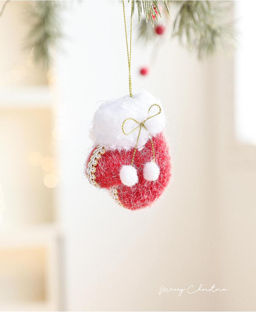 Plush Felt Christmas Ornaments: Gloves, Boots, Shoes, and Charms