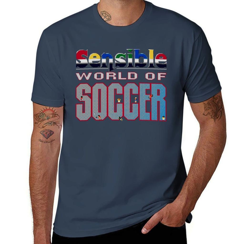 Sensible World of Soccer Essential T-Shirt T-Shirts für Mann Grafik Vintage Mann T-Shirt Luxus T-Shirt