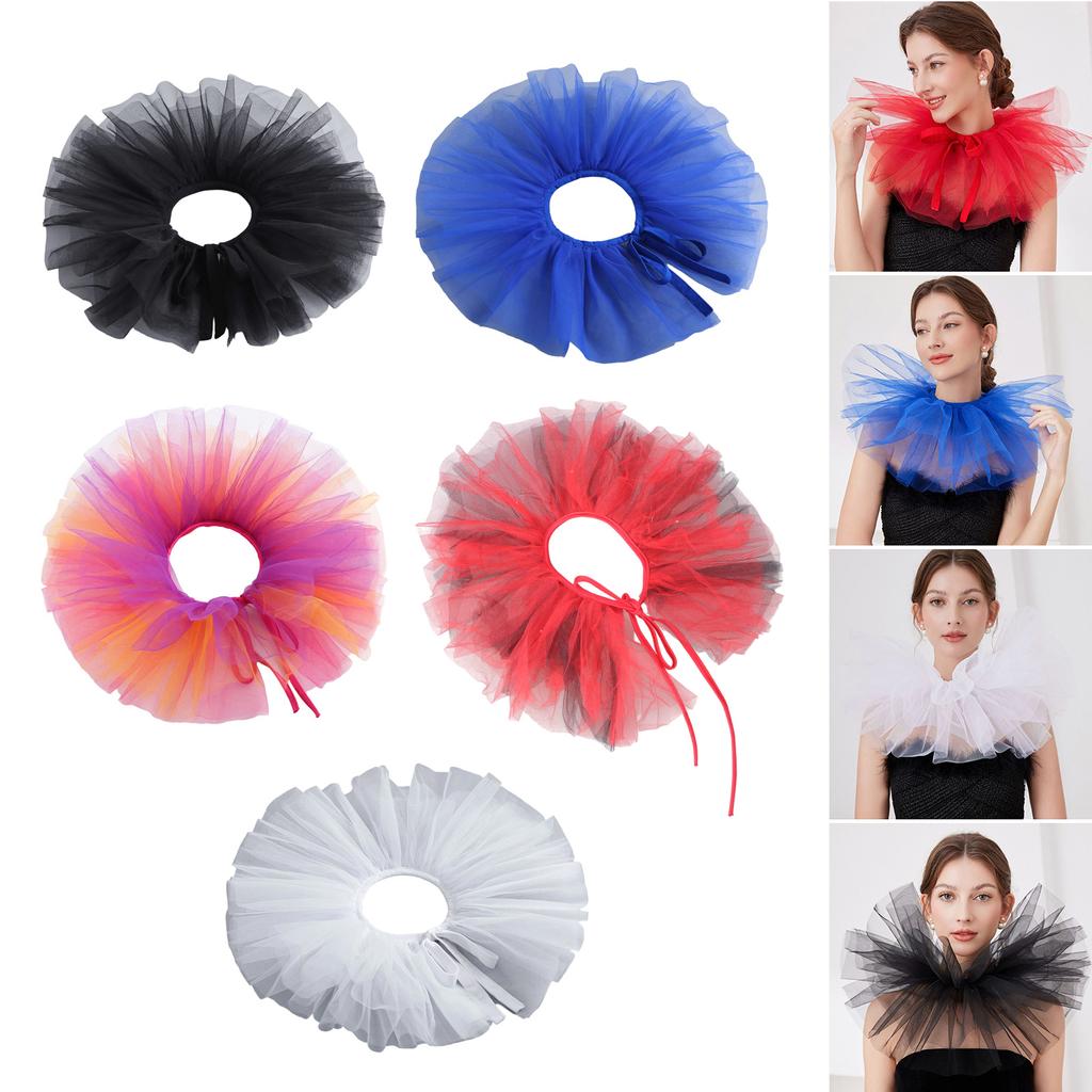 Detachable Elizabethan Ruff Collar for Medieval Costume Ruffle Faux Collar Neck Accessory Great for Historical Event