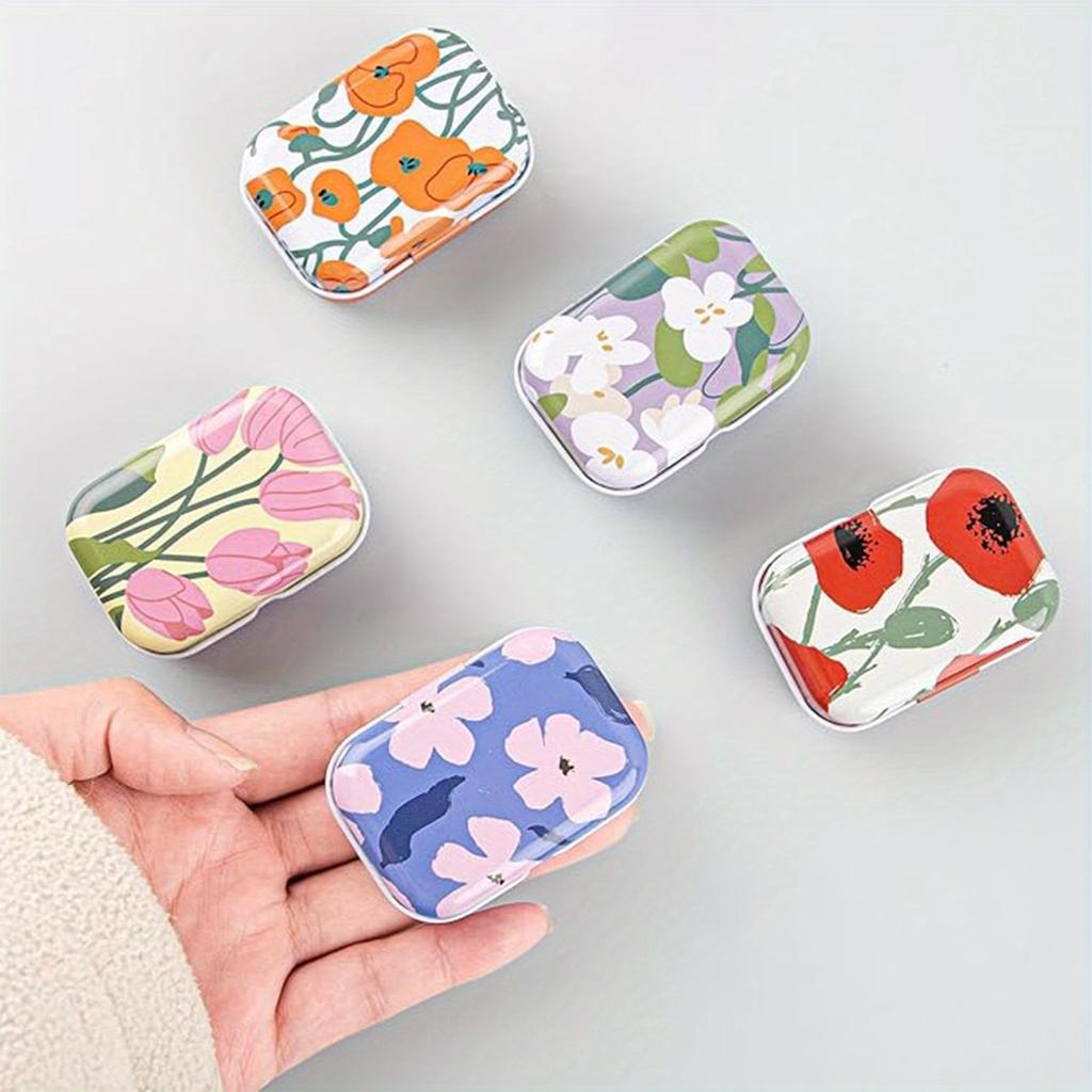 20Pack Mini Metal Tin Trinket Boxes,Small Jewelry Storage with Lids,Decorative Flower Pattern,No Electricity Needed Featherless,Durable Metal Material