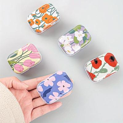 20'li Paket Mini Metal Kutu Takı Kutuları, Kapaklı Küçük Takı Saklama, Dekoratif Çiçek Deseni, Elektrik Gerektirmez Tüysüz, Dayanıklı Metal Malzeme