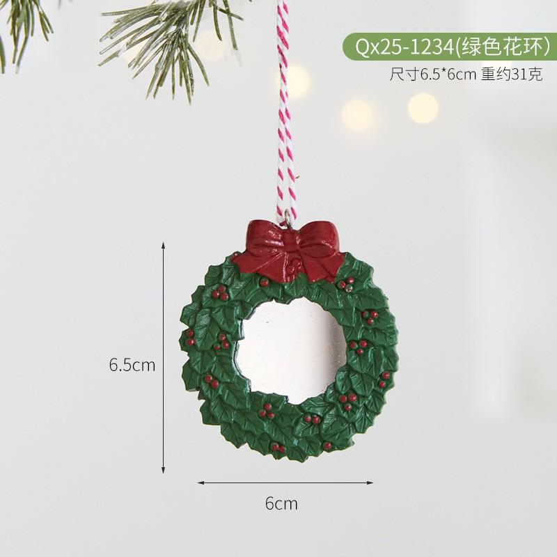 Christmas Decorations Set Resin Hanging Ornaments Candy Cane Tree Sock Snow Cone House Wreath Hotel Mall Party
