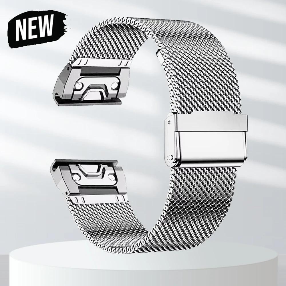 20/22/26mm Quick Fit Strap for Garmin Fenix 8 43 51mm 7X 7 Pro Fenix 6X 6 5X 5Plus Tactix 7 Stainless Steel Band Forerunner 965