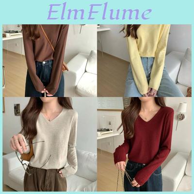 Gemütlicher blauer V-Ausschnitt-Pullover mit lockerer Passform für Bürokleidung und Freizeit-Outfits