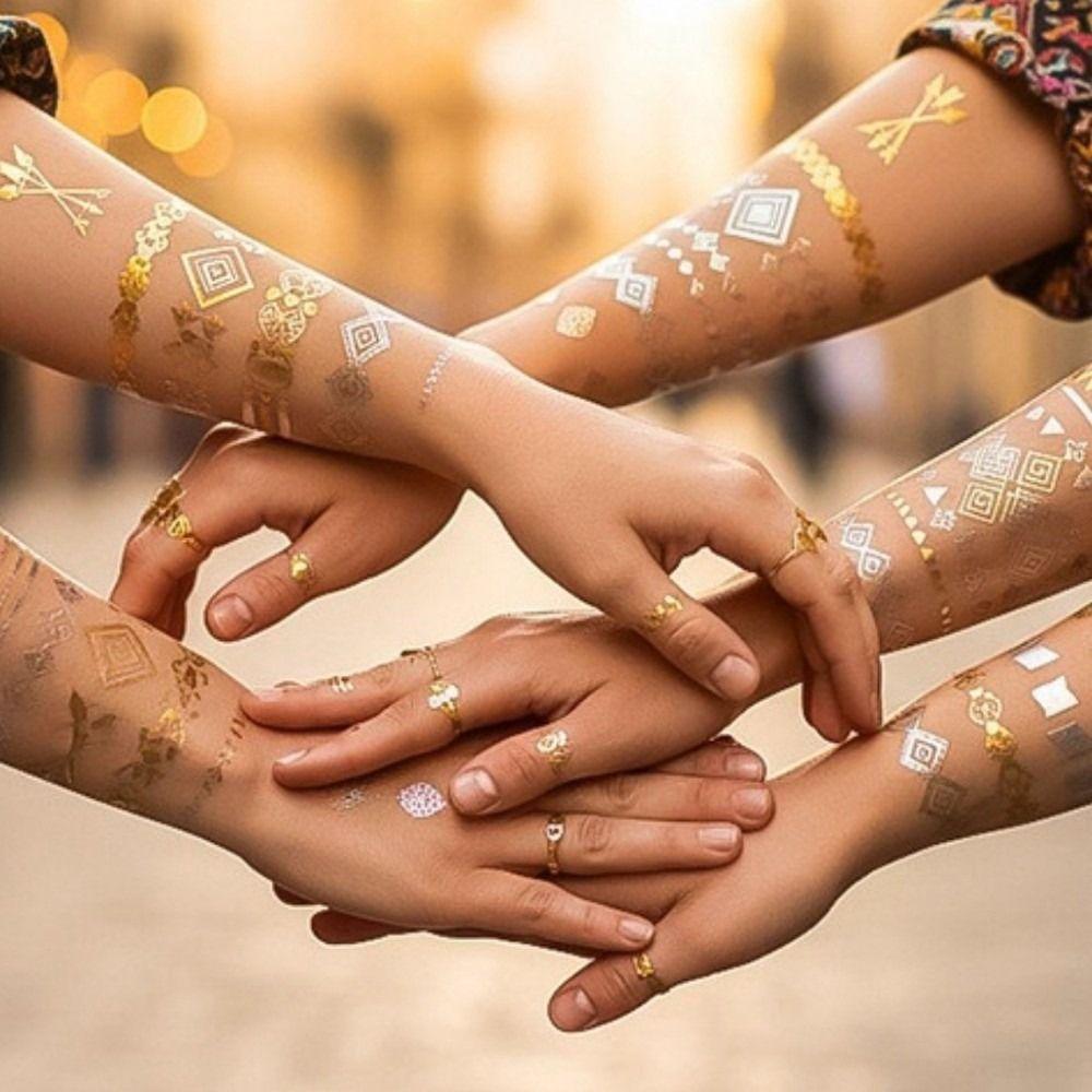 Butterfly Snake Bronzing Henna Tattoo Stickers Mehndi Stickers Body Art Sticker Women/Lady