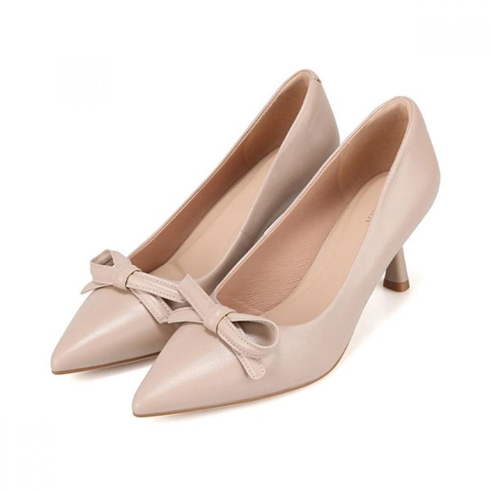 Barbara Lambskin Pointed Toe Ribbon Pumps 6.5cm Bbj221be 225mm