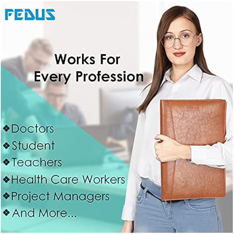 FEDUS Multipurpose Mens & Womens Leatherette Professional File Folders for Certificates, Documents Holder, Document Bag,