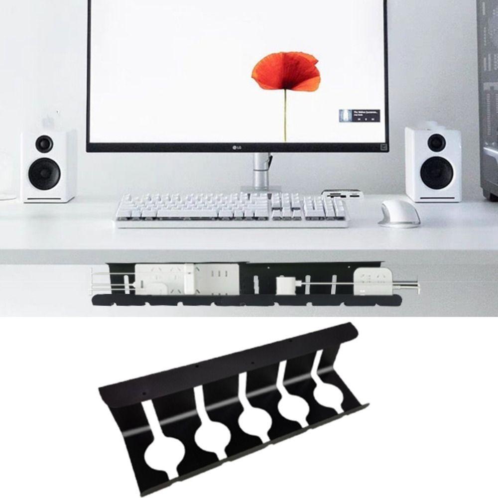 Large Capacity Under Desk Cable Management Tray Strong Load-bearing Socket Strip Holder  Study
