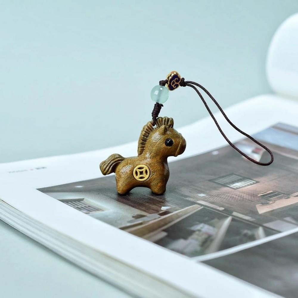Traditional Mobile Phone Chain Handmade Zodiac Key Ring Neck Pendant Horse Keychain  Bag Decoration