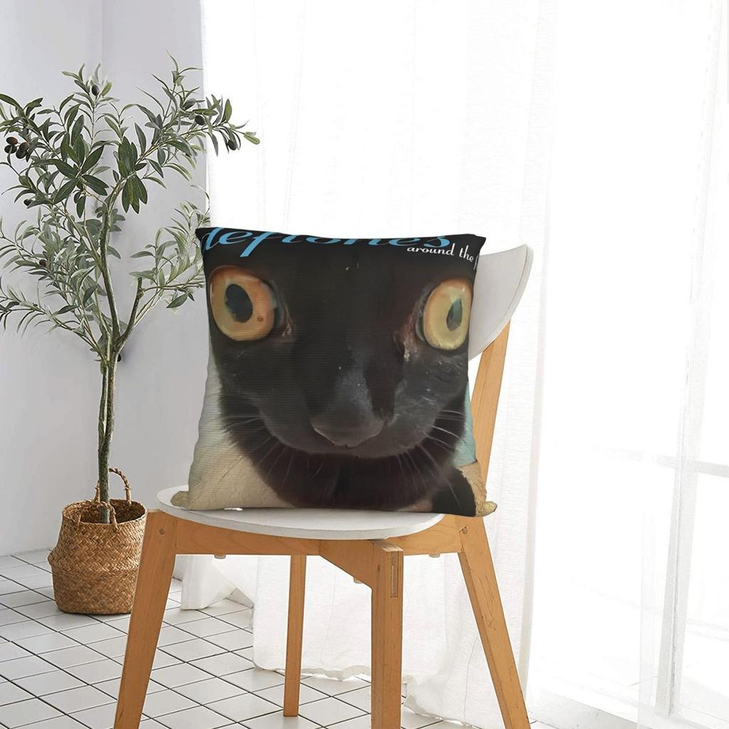 Deftones Around The Fur Cat Square Pillow Case Band Cushion Covers Fashion Zipper Decorative Pillowcover For Home 18"