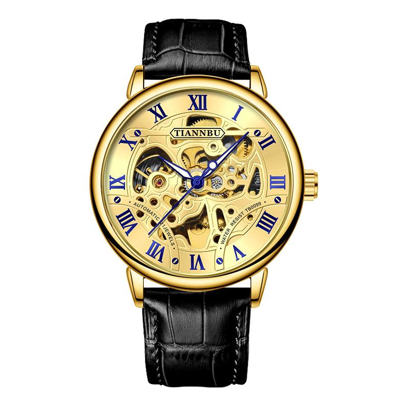 Fully Automatic Mechanical Watch Luminous Watch Hollow Tourbillon Mechanical Watch Waterproof Mechanical Watch Trendy Men'S Watch