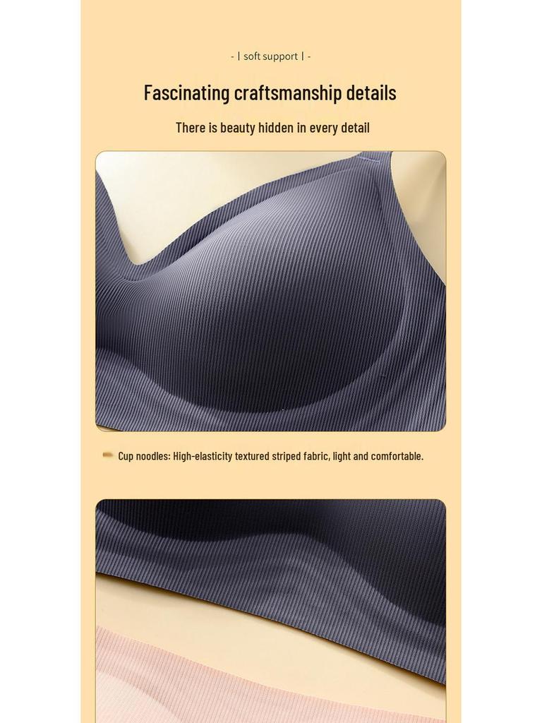 B78 Original Soft Support Seamless Jelly Strips Wire-free Anti-Sagging Latex Bra for Small Busts