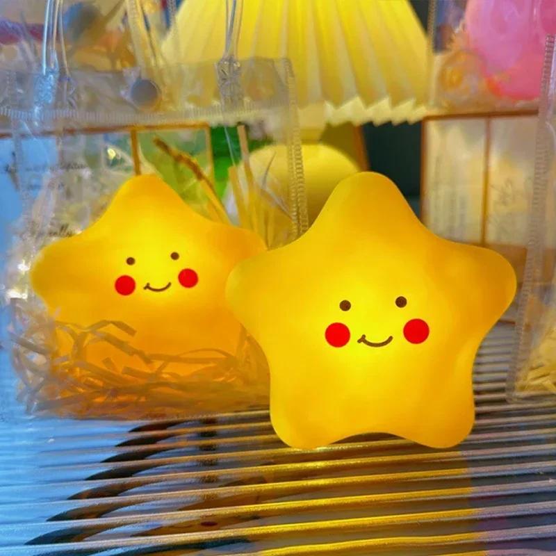 LED Cartoon Night Light Moon 3AA Battery Stars Decorative Atmosphere Table Lamp As Gift Ornament Bedroom Bedsides Night Lamps