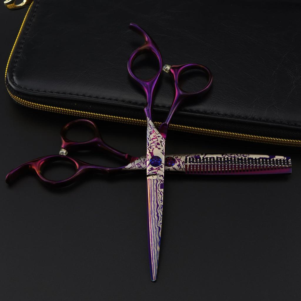 6.0 Inch Purple, Hair Scissors, Hair Scissors, Tooth Scissors, Bangs Scissors, Tooth Scissors, Thin