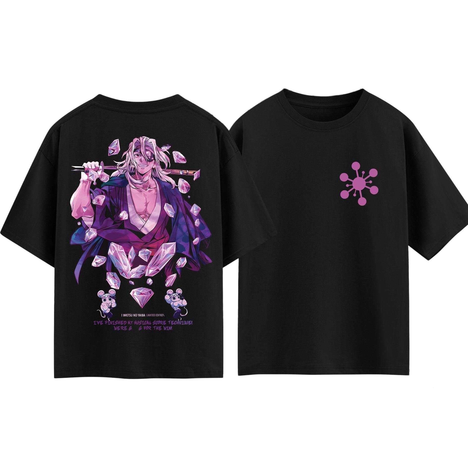 

Demon Slayer Uzui Tengen T-shirt Men and Women New Summer Cotton Y2K Clothing Fashion Anime Fans Short Sleeve Tops Streetwear S разноцветный