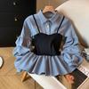 Women's Autumn French Temperament Two Shirts with Fake Temperament Long Sleeved Top High-end White Shirt
