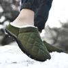Winter Men Slippers Cotton Plus Fur Shoes Women Snow Outdoor Warm Fur Sneakers Non-slip Warm Furry  Footwear Thick Platform Winter Slides