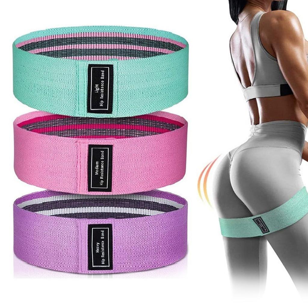 3 PCS Circle Hip Resistance Bands Anti Slip Fitness Hip Elastic Band Deep Squat Workout Tension Band