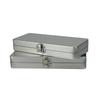 Tinplate Silvery Gray Metal Rectangular Box With Lid-Ideal For Bills Cosmetics Office Supplies Storage-Perfect For Home,Office