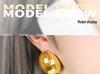 Niche Punk Geometric Gold-Plated Titanium Oval Stud Earrings - Trendy Hip Hop Style Accessories