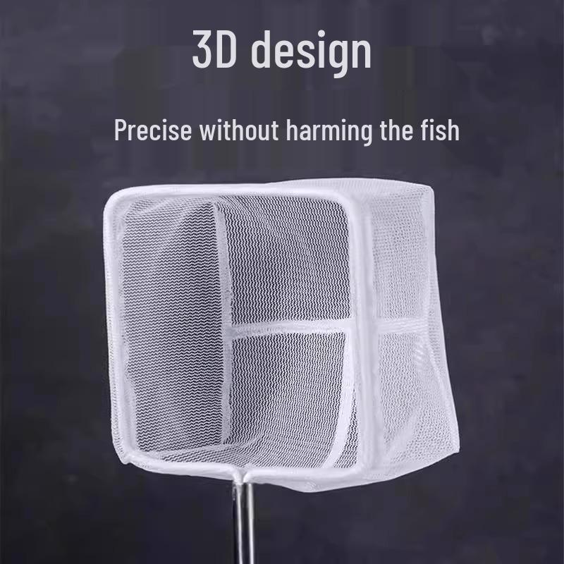 Stainless Steel Retractable Tropical Fish Net with 3D Dense Mesh for Aquarium Fishing