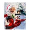 5D Full Drill Round Diamond Painting Santa Claus Picture Of Rhinestone Embroidery Diamond Mosaic Portrait Home Decoration
