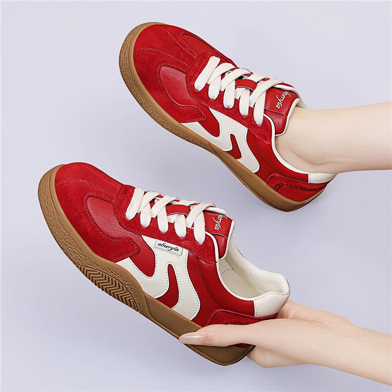 Korean Version Retro Thick Baseplate Shoes Spring Forrest Gump Shoes Comfortable and Versatile Casual Low-top Sports Moral Training Shoes Women's Shoe
