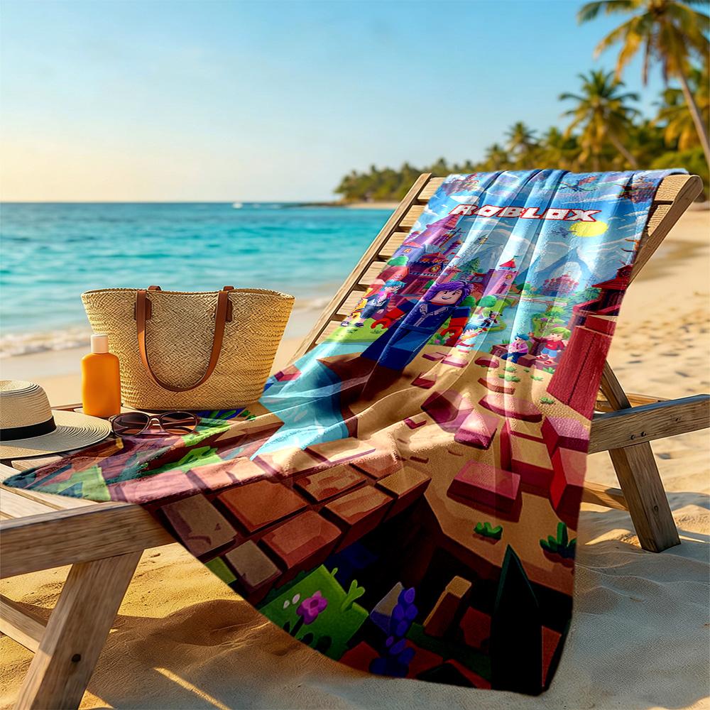 Roblox Beach Towel Super Soft Microfiber Quickdry Fabric Comfortable Lightweight Portable for Swimming,Beach,Camping, Travel, Beach Accessories,Gym