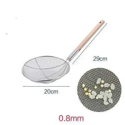 Stainless steel big long noodle French fries colanders strainer basket wooden handle frying net Hot Pot leaky filter sieve sink