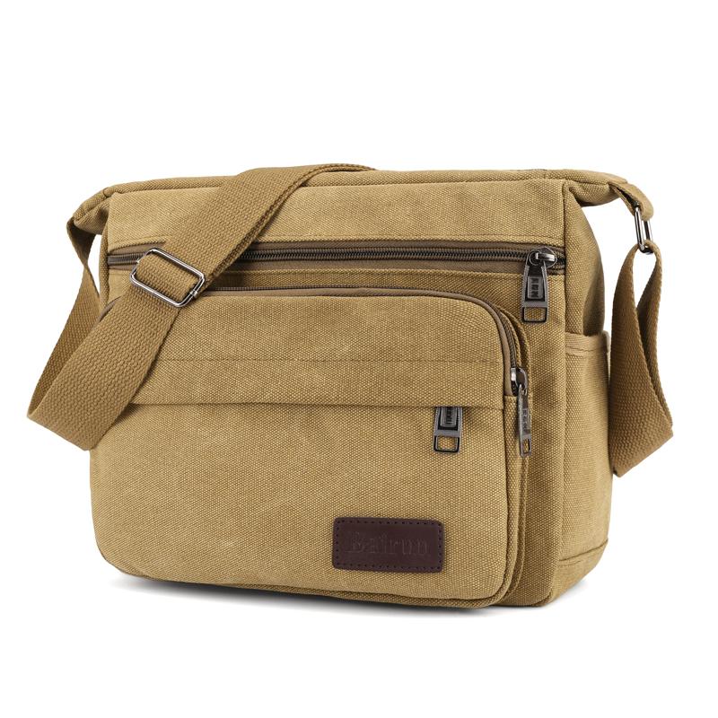 1 Herren Retro Canvas Umhängetasche, lässige Reise-Schultertasche, Outdoor-Sport-Schultertasche mit verstellbarem Schultergurt