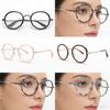 Klassische runde Brille Schwarzer Metallrahmen Anti-Blaulicht Damen Schicke Dekorationsbrille Leichte Vintage-Brille